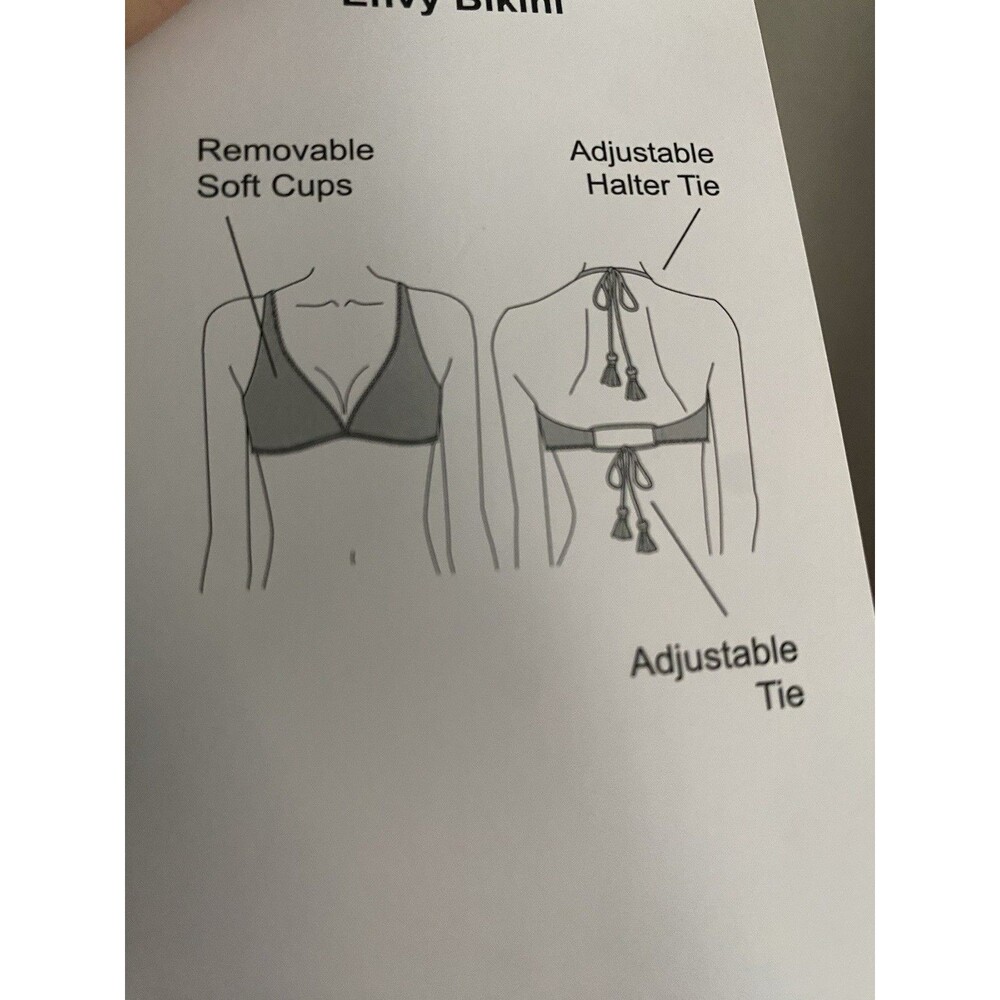 Nwt Coco Reef Turquoise Bra Sized Swim Top 36/38C Adjustable Ties - Picture 16 of 16